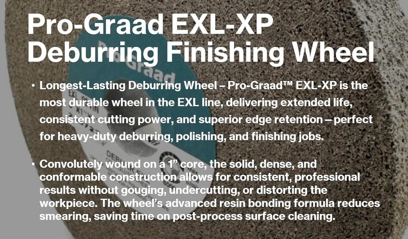 Pro-Grade EXL-XP Convolute Deburring Polishing Wheel - 6" x 1/2" x 1" 9S Fine Silicon Carbide - Professional Grade - Metal Deburring, Finishing and Polishing Wheel – 60442-1 Pack - Image 5